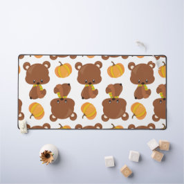 Muster von Bären, Niedlichen Bären, Fall, Kürbiski Schreibtischunterlage