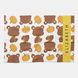 Muster von Bären, Niedlichen Bären, Kürbis, Ihr Na Geschirrtuch