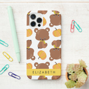 Muster von Bären, Niedlichen Bären, Kürbis, Ihr Na iPhone 12 Pro Hülle