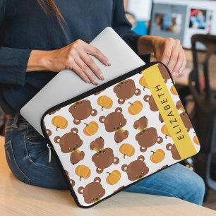 Muster von Bären, Niedlichen Bären, Kürbis, Ihr Na Laptopschutzhülle