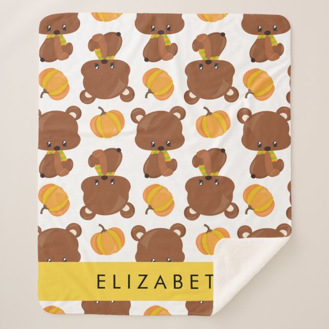 Muster von Bären, Niedlichen Bären, Kürbis, Ihr Na Sherpadecke (Vorderseite)