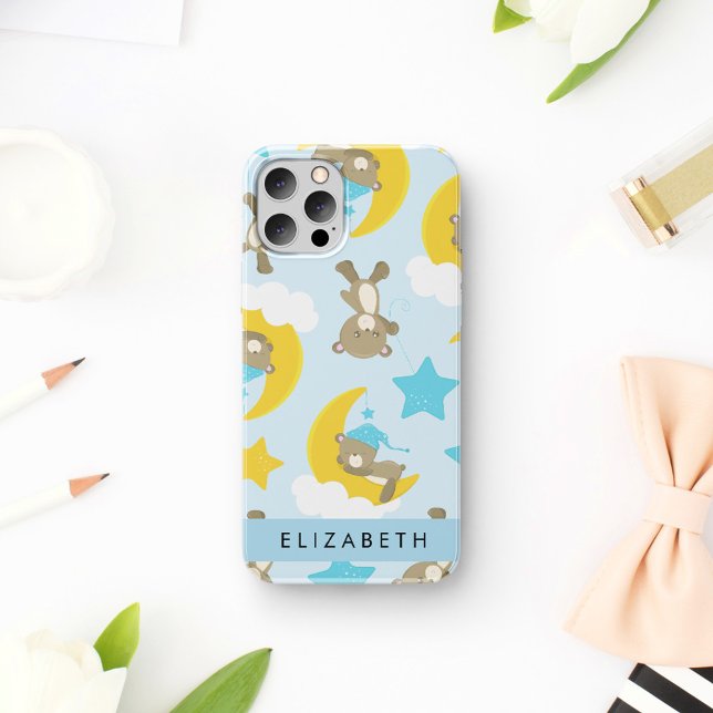 Muster von Bären, Teddybären, Sternen, Ihr Name Case-Mate iPhone Hülle (Von Creator hochgeladen)