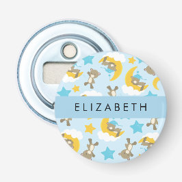 Muster von Bären, Teddybären, Sternen, Ihr Name Flaschenöffner