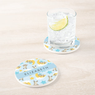 Muster von Bären, Teddybären, Sternen, Ihr Name Getränkeuntersetzer