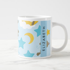 Muster von Bären, Teddybären, Sternen, Ihr Name Jumbo-Tasse