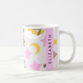 Muster von Bären, Teddybären, Sternen, Ihr Name Kaffeetasse