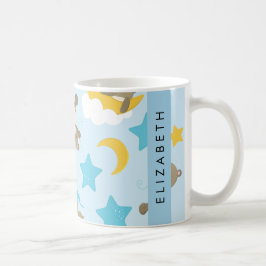 Muster von Bären, Teddybären, Sternen, Ihr Name Kaffeetasse