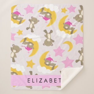 Muster von Bären, Teddybären, Sternen, Ihr Name Sherpadecke