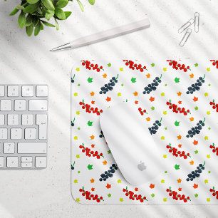 Muster von Beeren, Rotzbeeren, Blaubeere, Obst Mousepad