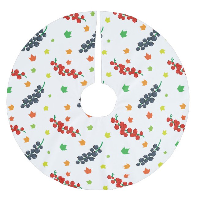 Muster von Beeren, Rotzbeeren, Blaubeere, Obst Polyester Weihnachtsbaumdecke (Vorderseite)