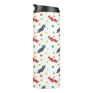 Muster von Beeren, Rotzbeeren, Blaubeere, Obst Thermosbecher
