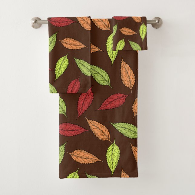 Muster von Blätter, farbenfrohe Blätter, Herbstblä Badhandtuch Set (Insitu)