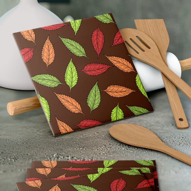 Muster von Blätter, farbenfrohe Blätter, Herbstblä Fliese (Von Creator hochgeladen)