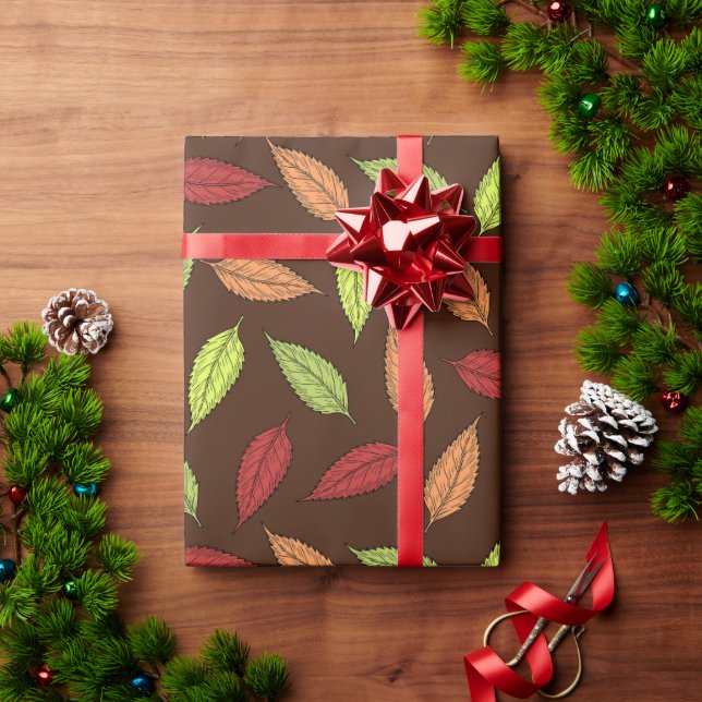 Muster von Blätter, farbenfrohe Blätter, Herbstblä Geschenkpapier (Feiertagsgeschenk)