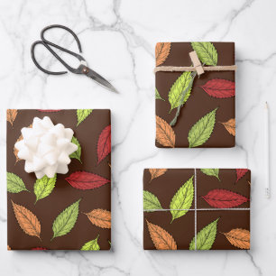 Muster von Blätter, farbenfrohe Blätter, Herbstblä Geschenkpapier Set