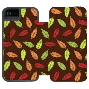 Muster von Blätter, farbenfrohe Blätter, Herbstblä Incipio Watson™ iPhone 5 Geldbörsen Hülle