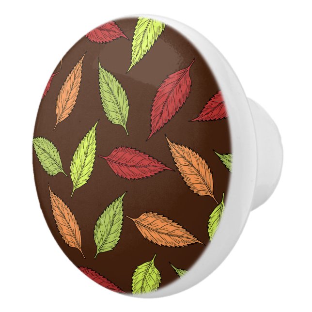 Muster von Blätter, farbenfrohe Blätter, Herbstblä Keramikknauf (Rechts)