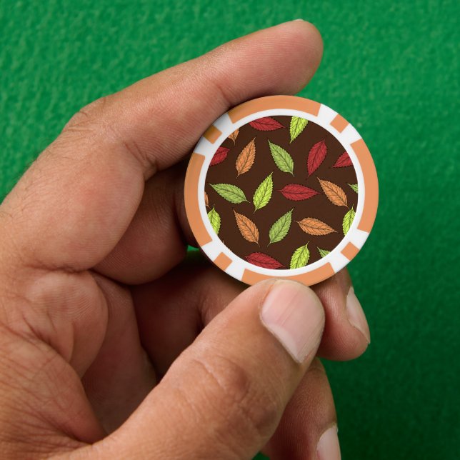 Muster von Blätter, farbenfrohe Blätter, Herbstblä Pokerchips (Hand)