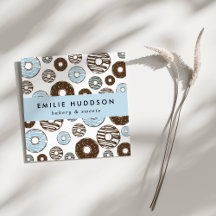 Muster von blauen Donuts, Kuchenladen, Konditorei