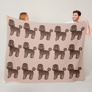 Muster von braunen Spielzeug Poodle Cartoon Hunden Fleecedecke
