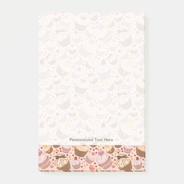 Muster von den feierlichen kleinen Kuchen Post-it Klebezettel (Vorderseite)