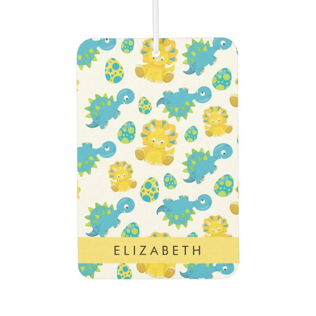 Muster von Dinosauriern, Niedliche Dinosaurier, Ih Autolufterfrischer (Vorderseite)