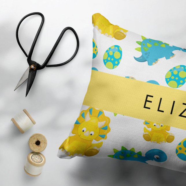 Muster von Dinosauriern, Niedliche Dinosaurier, Ih Kissenbezug (Von Creator hochgeladen)