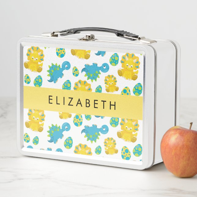 Muster von Dinosauriern, Niedliche Dinosaurier, Ih Metall Brotdose (Beispiel)