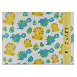 Muster von Dinosauriern, Niedliche Dinosaurier, Ih Schneidebrett