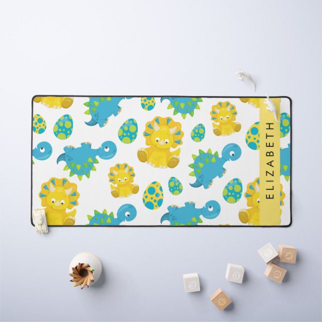 Muster von Dinosauriern, Niedliche Dinosaurier, Ih Schreibtischunterlage (Kindertisch)