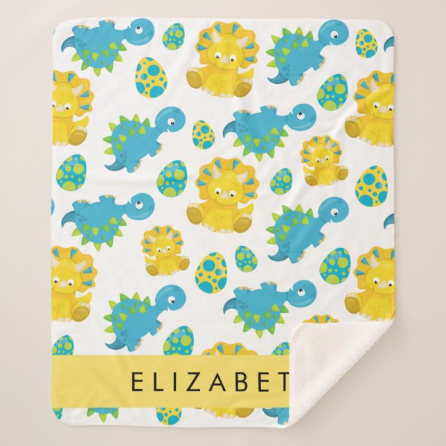 Muster von Dinosauriern, Niedliche Dinosaurier, Ih Sherpadecke (Vorderseite)