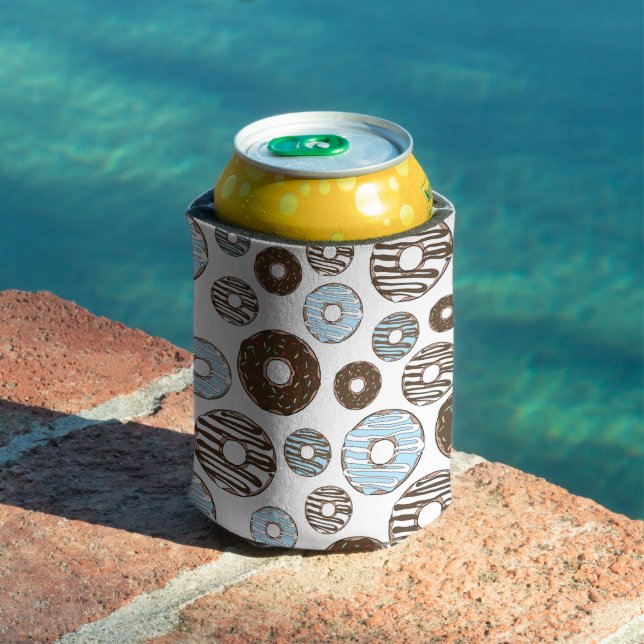 Muster von Donuts, blauen Donuts, braunen Donuts Dosenkühler (In Situ Pool)