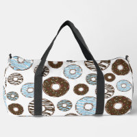Muster von Donuts, blauen Donuts, braunen Donuts