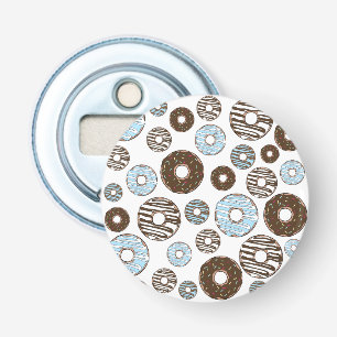 Muster von Donuts, blauen Donuts, braunen Donuts Flaschenöffner
