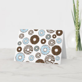 Muster von Donuts, blauen Donuts, braunen Donuts Karte