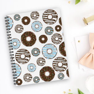 Muster von Donuts, blauen Donuts, braunen Donuts Planer
