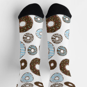Muster von Donuts, blauen Donuts, braunen Donuts Socken