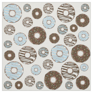 Muster von Donuts, blauen Donuts, braunen Donuts Stoff