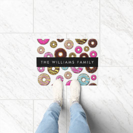 Muster von Donuts, farbenfrohe Donuts, Ihr Name Fußmatte
