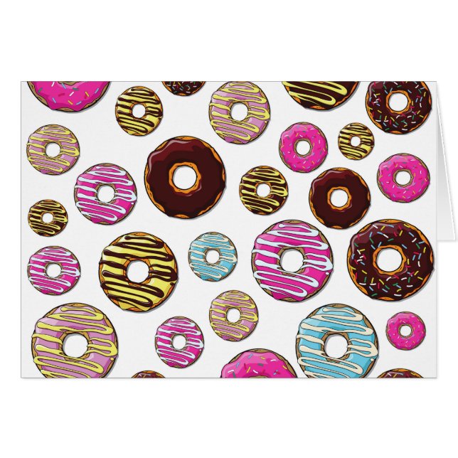 Muster von Donuts, farbenfrohe Donuts, Sprinklen (Vorderseite (Horizontal))