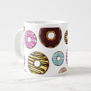 Muster von Donuts, farbenfrohe Donuts, Sprinklen Jumbo-Tasse