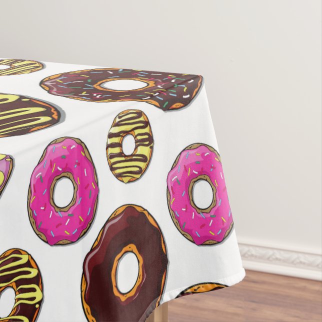 Muster von Donuts, farbenfrohe Donuts, Sprinklen Tischdecke (Beispiel)