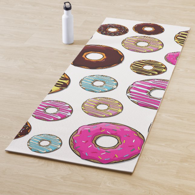 Muster von Donuts, farbenfrohe Donuts, Sprinklen Yogamatte (Beispiel)