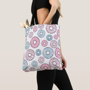 Muster von Donuts, rosa Donuts, blaue Donuts