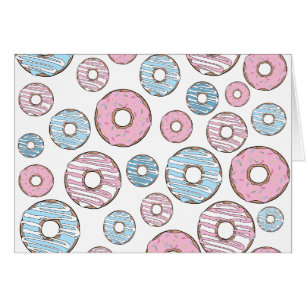 Muster von Donuts, rosa Donuts, blaue Donuts