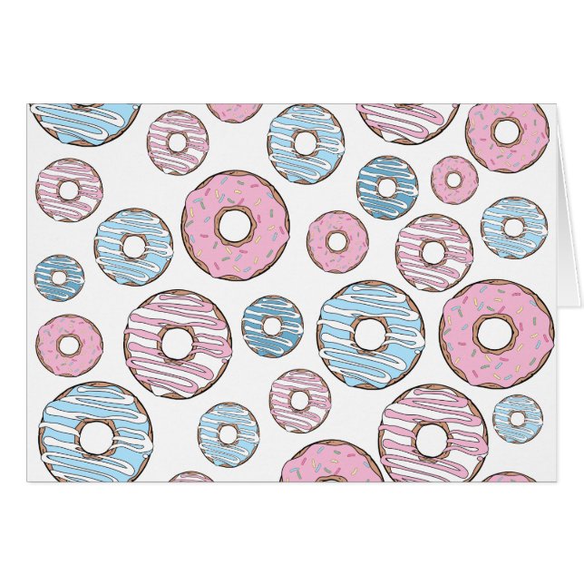 Muster von Donuts, rosa Donuts, blaue Donuts (Vorderseite (Horizontal))