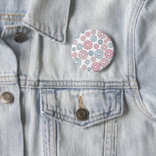 Muster von Donuts, rosa Donuts, blaue Donuts Button