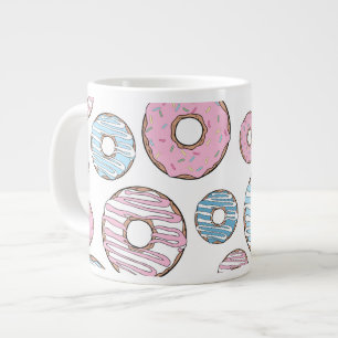 Muster von Donuts, rosa Donuts, blaue Donuts Jumbo-Tasse