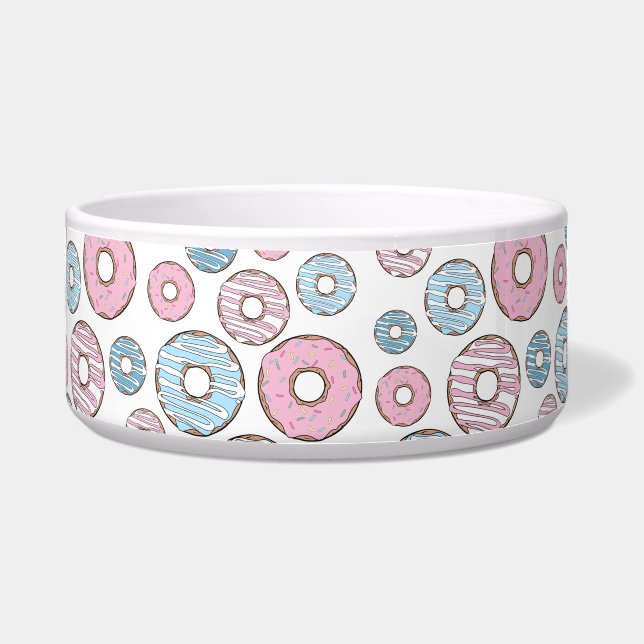 Muster von Donuts, rosa Donuts, blaue Donuts Napf (Vorderseite)