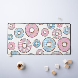 Muster von Donuts, rosa Donuts, blaue Donuts Schreibtischunterlage